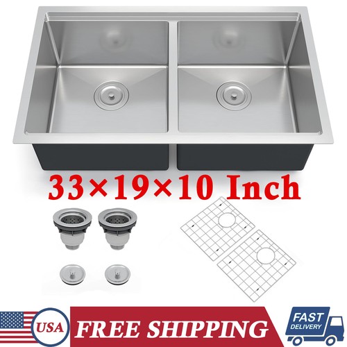Stainless steel double bowl - steel,